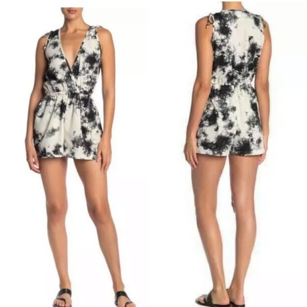 NWT Raga Smoke Love Romper Anthropologie Womens Medium Tie Dye Sleeveless Boho